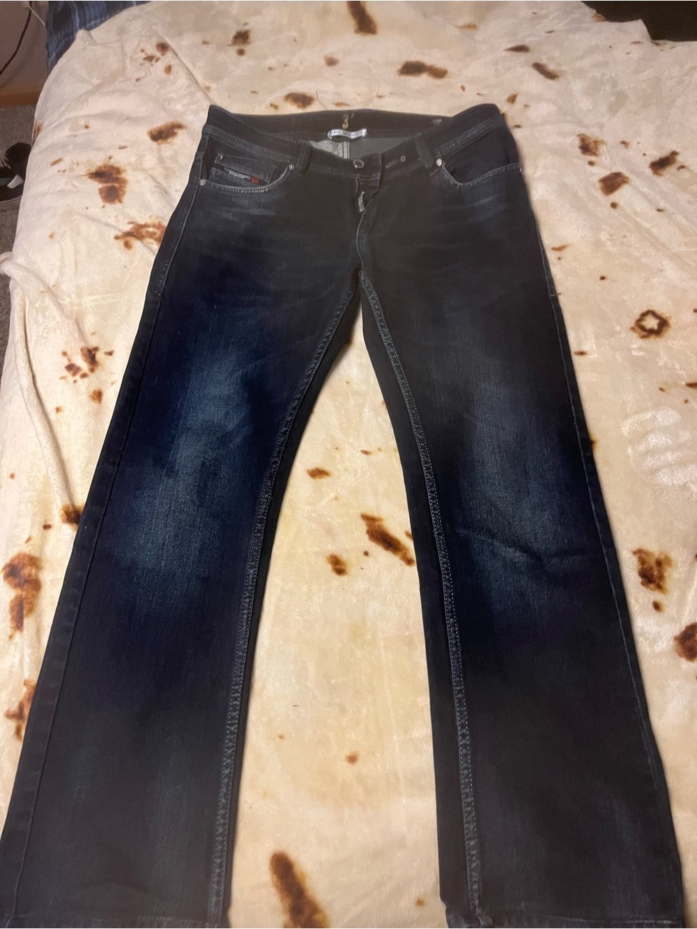 Diesel Indigo Blue Straight Leg Jeans
